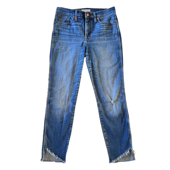 Madewell Denim - Madewell angled fringe 10” high rise skinny jeans